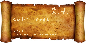Kazári Anett névjegykártya